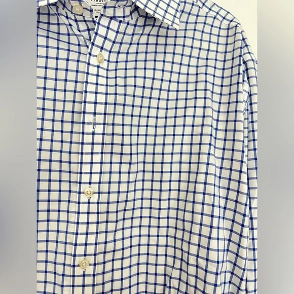 Charles Tyrwhitt Blue and White Check Dress Shirt - Picture 5 of 7
